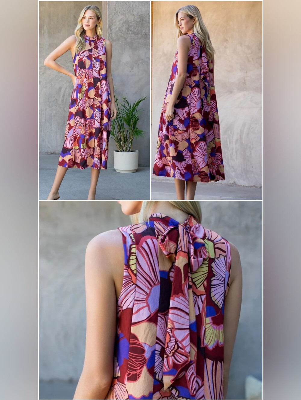 THML Dress Aurora Fall Floral Maxi Size S